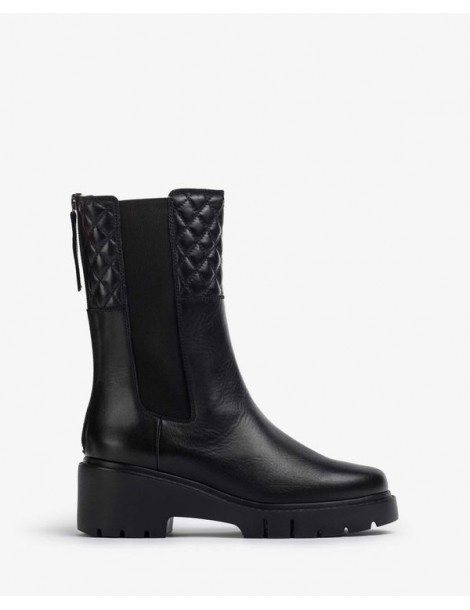 Bottines en cuir à semelle track-SOLDES HIVER-Chaussure femme Maroc