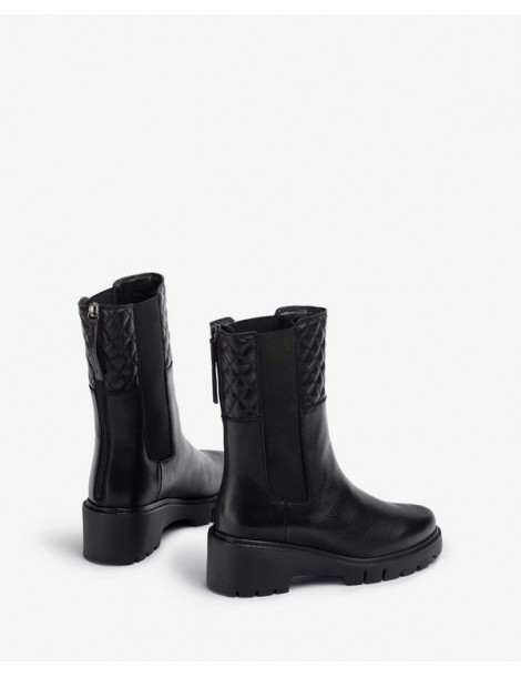 Bottines en cuir à semelle track-SOLDES HIVER-Chaussure femme Maroc