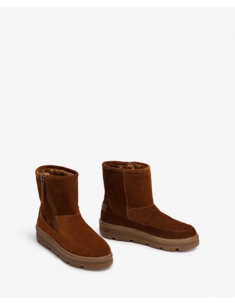 Bottines en daim fourrées fourrure douce-SOLDES HIVER-Chaussure femme Maroc
