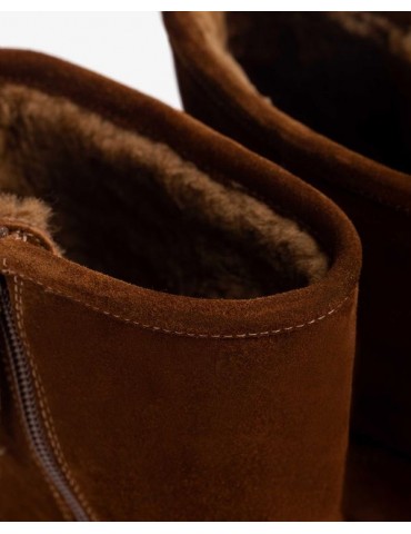 Bottines en daim fourrées fourrure douce-SOLDES HIVER-Chaussure femme Maroc