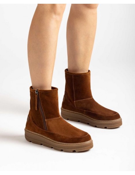 Bottines en daim fourrées fourrure douce-SOLDES HIVER-Chaussure femme Maroc