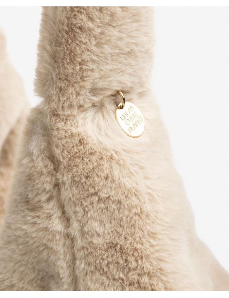 Sac en tissu recyclé effet fourrure beige-Accueil-Chaussure femme Maroc