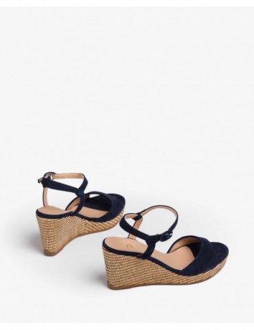 Sandale avec compensée en raphia-Sandales compensées-Chaussure femme Maroc