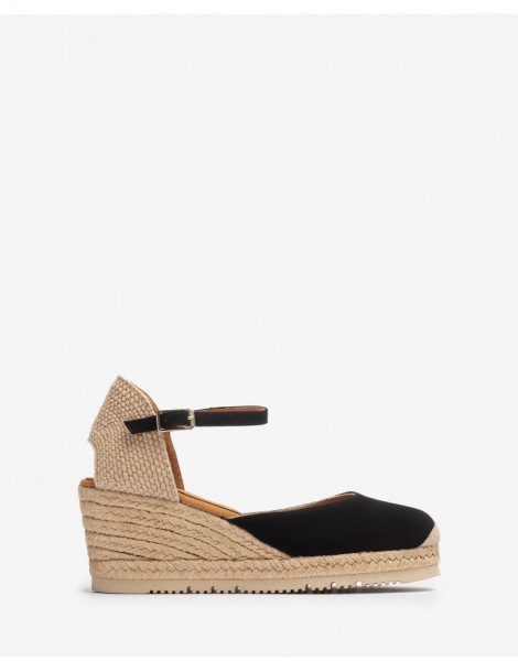 Espadrilles en daim noir-Espadrilles-Chaussure femme Maroc