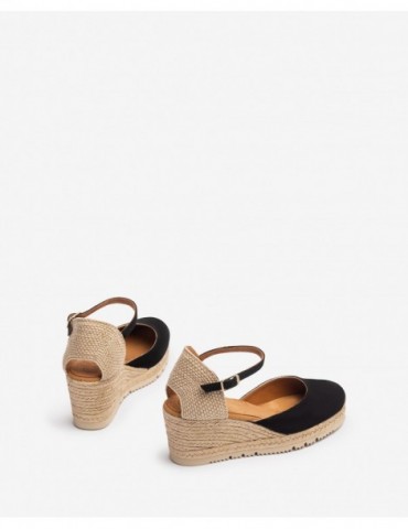 Espadrilles en daim noir-Espadrilles-Chaussure femme Maroc