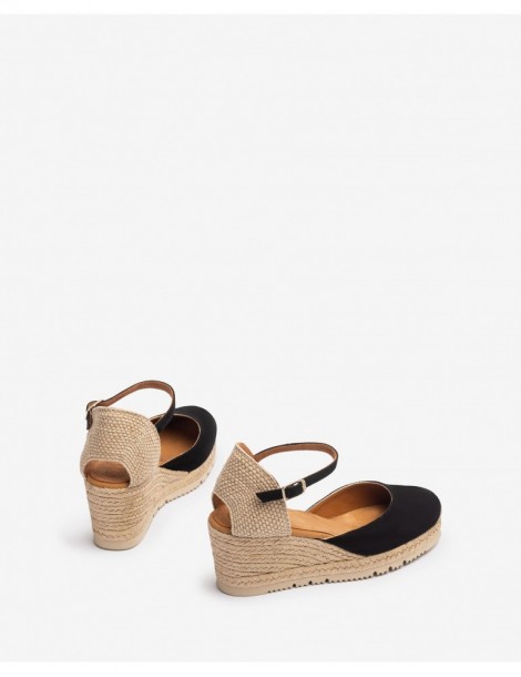 Espadrilles en daim noir-Espadrilles-Chaussure femme Maroc