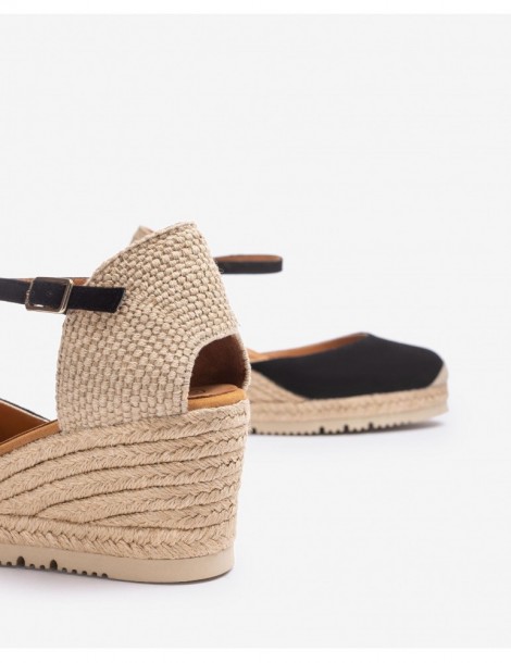Espadrilles en daim noir-Espadrilles-Chaussure femme Maroc