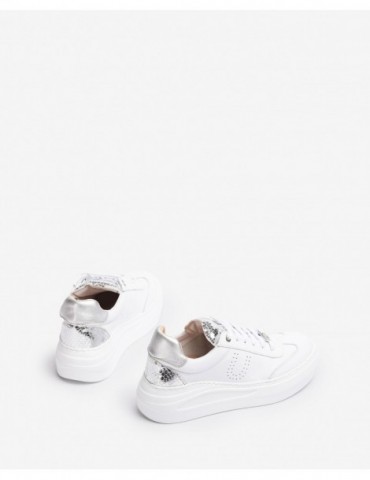 Baskets en cuir avec maxi semelles-Baskets-Chaussure femme Maroc