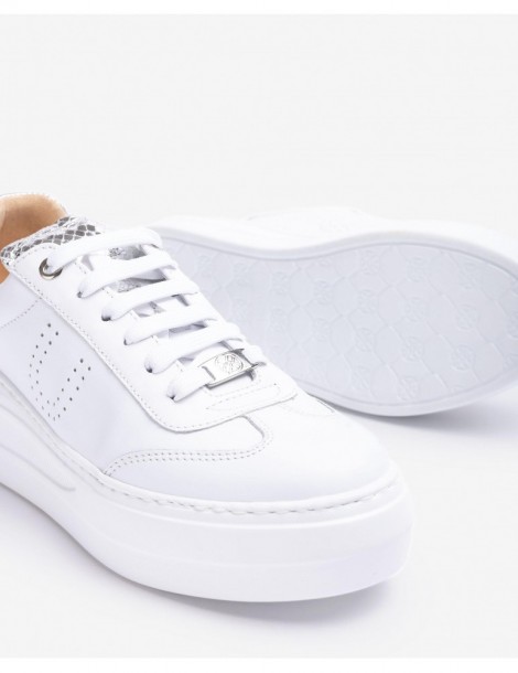 Baskets en cuir avec maxi semelles-Baskets-Chaussure femme Maroc