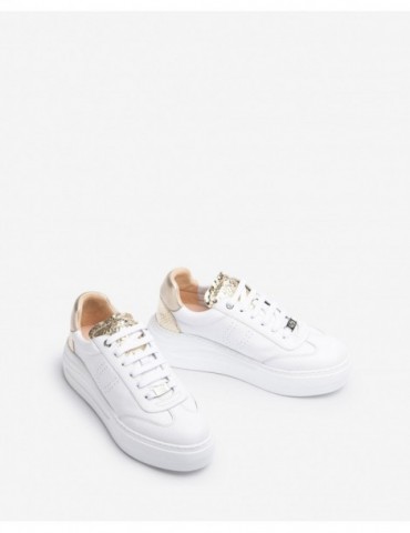 Baskets en cuir avec maxi semelles-Baskets-Chaussure femme Maroc