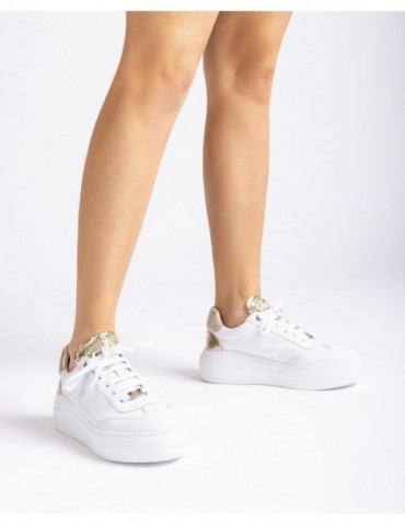 Baskets en cuir avec maxi semelles-Baskets-Chaussure femme Maroc