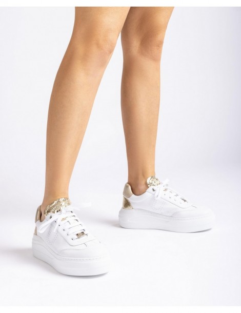 Baskets en cuir avec maxi semelles-Baskets-Chaussure femme Maroc