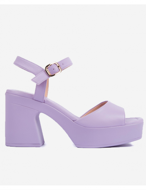 Sandales à bloc ton sur ton Lila-Sandales à talon-Chaussure femme Maroc