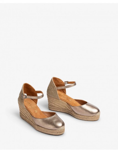 Espadrilles en cuir métallisée-Espadrilles-Chaussure femme Maroc