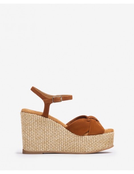 Sandales à semelles compensée avec nœud-Collection été-Chaussure femme Maroc