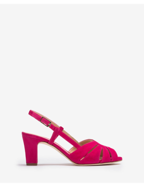 Sandales à talon moyen roses-Sandales-Chaussure femme Maroc