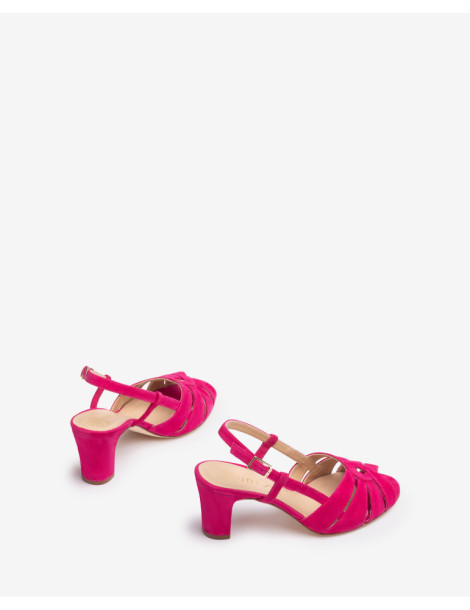 Sandales à talon moyen roses-Sandales-Chaussure femme Maroc