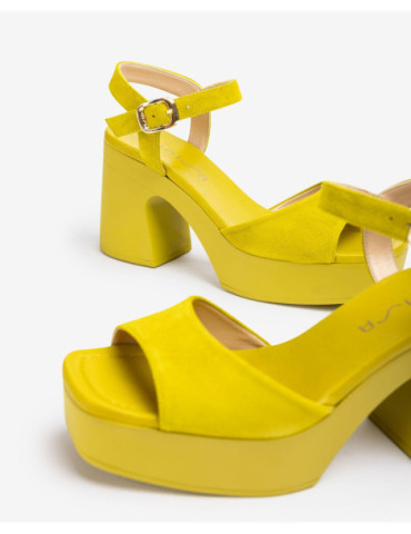 Sandales à bloc ton sur ton Kiwi-Soldes été-Chaussure femme Maroc
