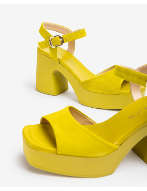 Sandales à bloc ton sur ton Kiwi-Soldes été-Chaussure femme Maroc