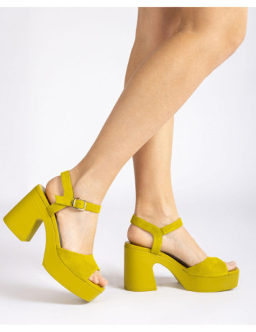Sandales à bloc ton sur ton Kiwi-Soldes été-Chaussure femme Maroc