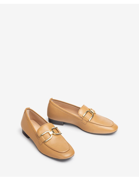 Mocassins a bout carré Dark Camel-Mocassins-Chaussure femme Maroc