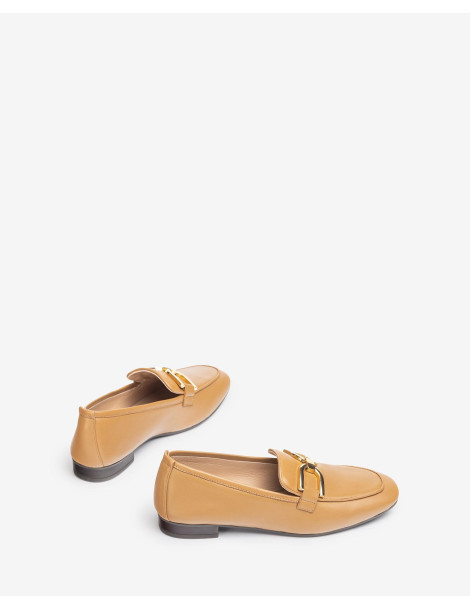 Mocassins a bout carré Dark Camel-Mocassins-Chaussure femme Maroc