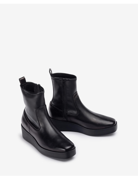 Bottines en cuir noir SuperLight avec tige élastique-Bottes et bottines-Chaussure femme Maroc