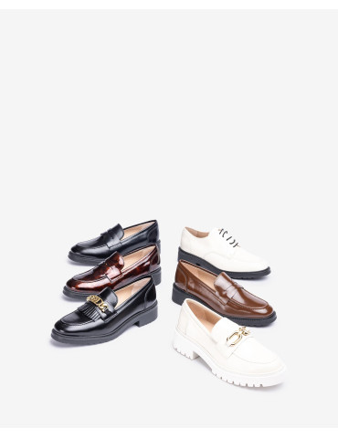 Mocassins avec semelle track black-Mocassins-Chaussure femme Maroc