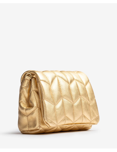 Petit sac matelassé en cuir metallisé platino-Collection été-Chaussure femme Maroc