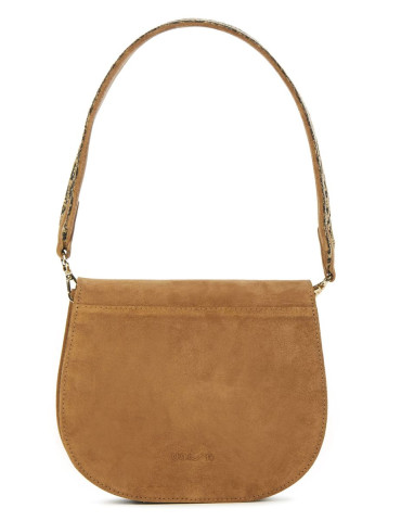 Sac taille moyenne rigide dark camel-Sacs-Chaussure femme Maroc