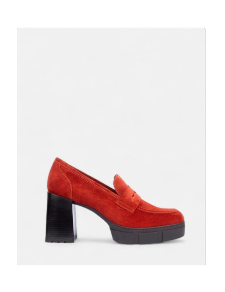 Mocassins avec talon et plateforme track brique-Chaussures Femme-Chaussure femme Maroc