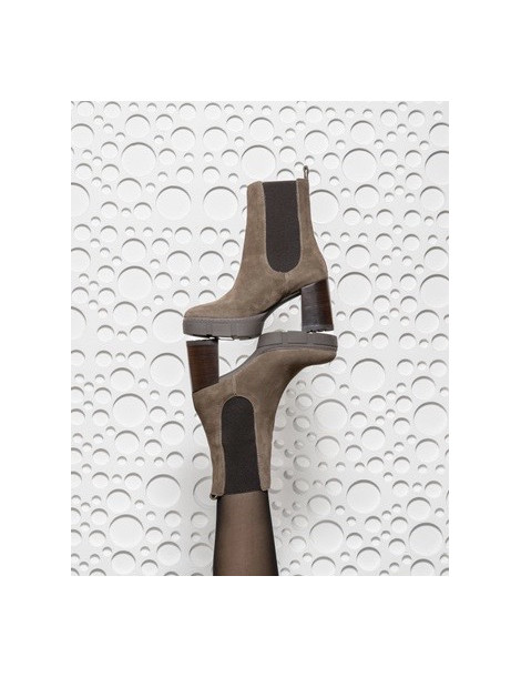Bottines avec plateforme track en daim marron-Bottes et bottines-Chaussure femme Maroc