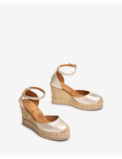 Espadrilles en raphia imprimé métallisé métallisé-Espadrilles-Chaussure femme Maroc