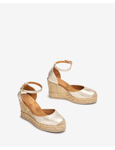 Espadrilles en raphia imprimé métallisé métallisé-Espadrilles-Chaussure femme Maroc