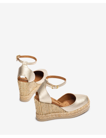 Espadrilles en raphia imprimé métallisé métallisé-Espadrilles-Chaussure femme Maroc