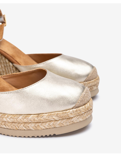 Espadrilles en raphia imprimé métallisé métallisé-Espadrilles-Chaussure femme Maroc