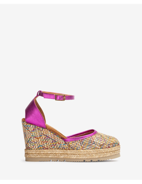 Espadrilles en raphia imprimé métallisé-Espadrilles-Chaussure femme Maroc