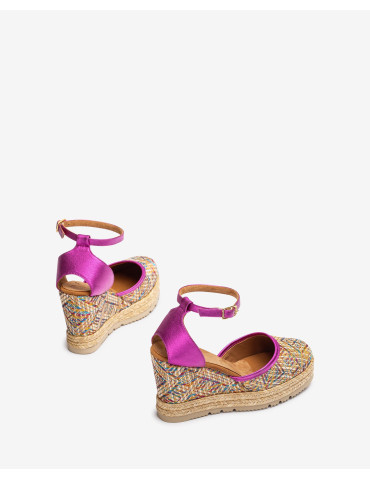 Espadrilles en raphia imprimé métallisé-Espadrilles-Chaussure femme Maroc