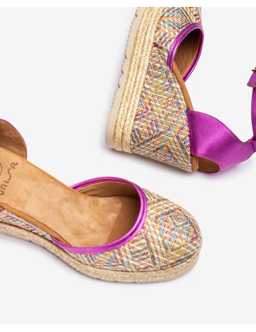 Espadrilles en raphia imprimé métallisé-Espadrilles-Chaussure femme Maroc