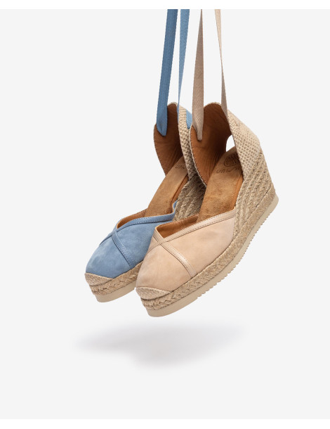 Espadrilles en cuir et daim-Espadrilles-Chaussure femme Maroc