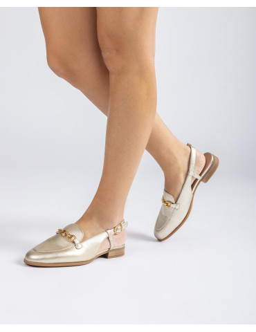 Mocassins plats ouverts métallisé-Mocassins-Chaussure femme Maroc