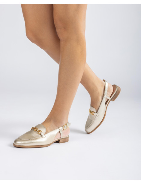 Mocassins plats ouverts métallisé-Mocassins-Chaussure femme Maroc