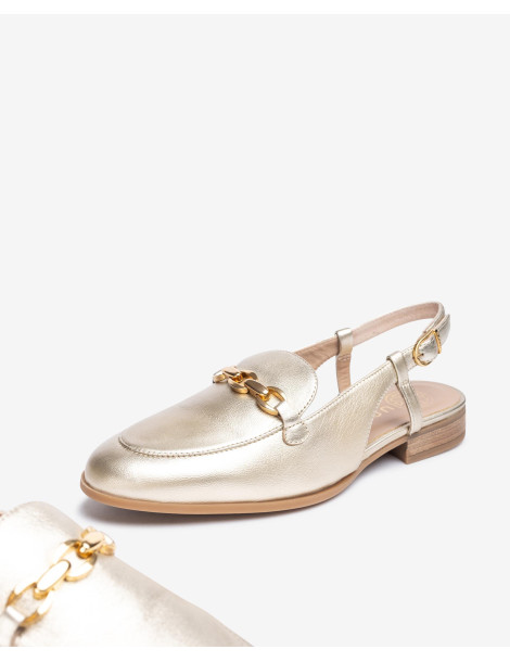 Mocassins plats ouverts métallisé-Mocassins-Chaussure femme Maroc