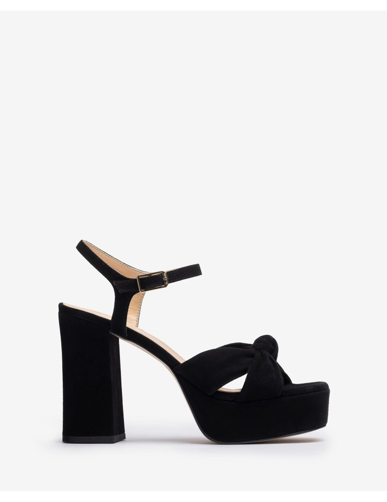 Sandales en daim avec plateforme et talon haut-Collection été-Chaussure femme Maroc