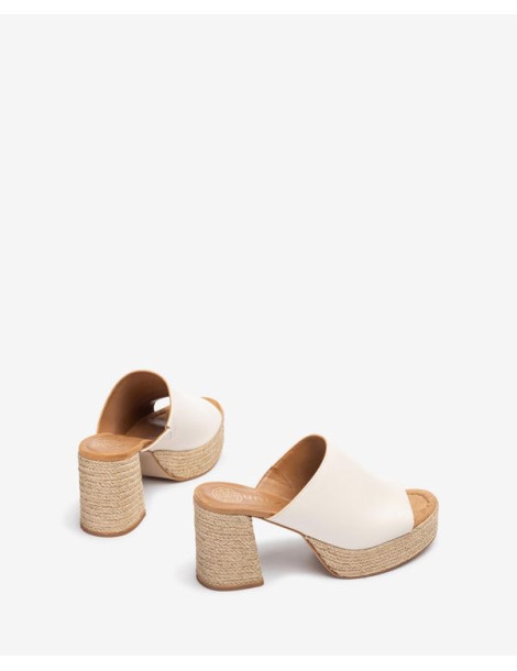 Mules à talon et plateforme en jute naturelle-Mules-Chaussure femme Maroc