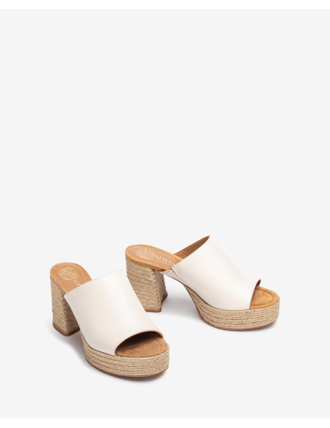 Mules à talon et plateforme en jute naturelle-Mules-Chaussure femme Maroc