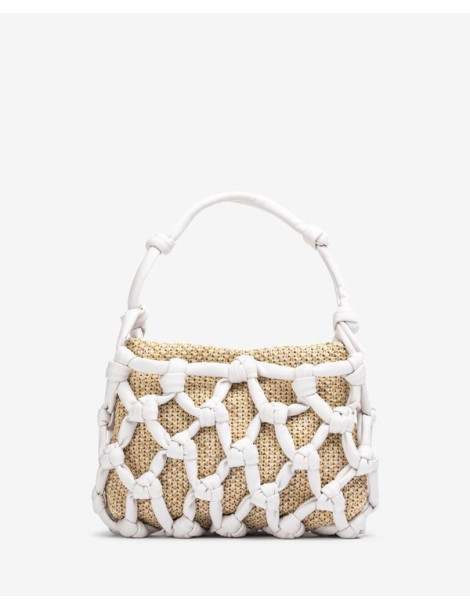 Petit sac avec noeuds en cuir blanc-Accueil-Chaussure femme Maroc