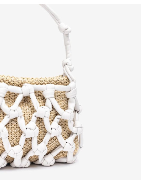 Petit sac avec noeuds en cuir blanc-Accueil-Chaussure femme Maroc