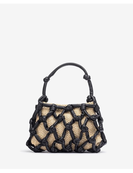 Petit sac avec noeuds en cuir noir-Accueil-Chaussure femme Maroc