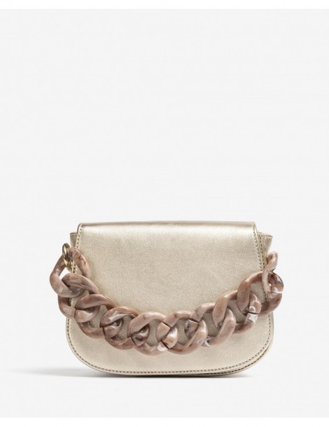 Sac à main en cuir métallisé avec chaine-Accueil-Chaussure femme Maroc